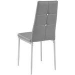 Lot de 6 chaises siège de salon cuisine salle à manger design élégant avec brillant gris 08_0000167
