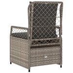vidaXL Chaises inclinables de jardin lot de2 gris clair résine tressée