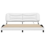vidaXL Cadre de lit avec lumières LED blanc 200x200 cm similicuir