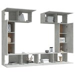 vidaXL Ensemble de meubles TV 6 Pièces Gris béton Bois d'ingénierie