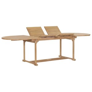vidaXL Table extensible de jardin 180-280x100x75 cm Teck solide Ovale