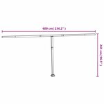 vidaXL Jeu de poteaux d'auvent blanc 600x245 cm fer