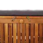 vidaXL Banc de rangement de jardin avec coussin 126 cm Bois d'acacia
