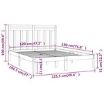 vidaXL Cadre de lit bois massif 120x190 cm petit double