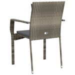 vidaXL Chaises de jardin avec coussins lot de 2 Résine tressée Gris