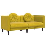 vidaXL Ensemble de canapés 3 Pièces avec coussins jaune velours