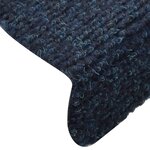vidaXL Tapis d'escalier autocollants 15 Pièces Bleu 56x17x3 cm Aiguilleté
