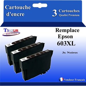 3x Cartouches Compatibles avec Epson 603 603XL pour Epson Expression Home XP-2100 XP-2105 XP-2150 XP-2155 XP-3100 XP-3105 XP-3150 XP-3155 XP-4100 XP-4105 XP-4150 XP-4155 Noire