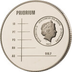 Pièce de monnaie en Gold - Iridium - Palladium - Rhodium - Platinum 25 Dollars g 7.77 (1/4 oz) Millésime 2023 Autitium PRIORIUM