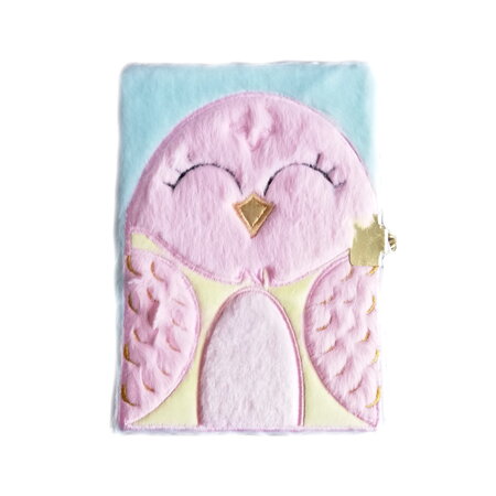 Journal intime couverture peluche - 12 x 17 cm - oiseau