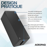ACROPAQ Boîte cache câble XL (40 x 13 x 16 cm)- Cache multiprise  Boîte Rangement câble- Boîte multiprise- Polystyrène-Noir