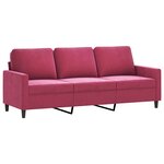 vidaXL Ensemble de canapés 2 Pièces avec coussins Rouge bordeaux Velours