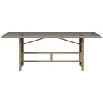 vidaXL Table de jardin avec dessus en verre beige résine tressée