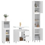 vidaXL Ensemble de meubles salle de bain 3 Pièces blanc bois d'ingénierie