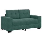 Ensemble de canapé 3 pièces avec coussins en velours vert foncé