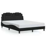 vidaXL Cadre de lit avec lumières LED noir 140x190 cm similicuir