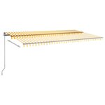vidaXL Auvent automatique sur pied 600x300 cm Jaune/Blanc