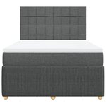 vidaXL Sommier à lattes de lit avec matelas Gris foncé 140x190cm Tissu