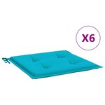 vidaXL Coussins de chaise de jardin lot de 6 turquoise 50x50x3cm tissu