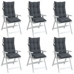 vidaXL Coussins de chaise à dossier haut lot de 6 anthracite