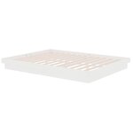 vidaXL Cadre de lit Blanc Bois massif 150x200 cm Très grand