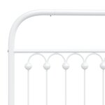 vidaXL Cadre de lit métal avec tête de lit/pied de lit blanc 183x203cm
