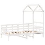 vidaXL Lit de jour avec toit blanc 90x190 cm bois de pin massif