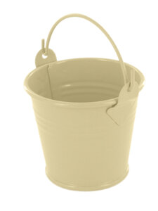 Seau en métal beige Ø 6 5 cm x H 6 2 cm