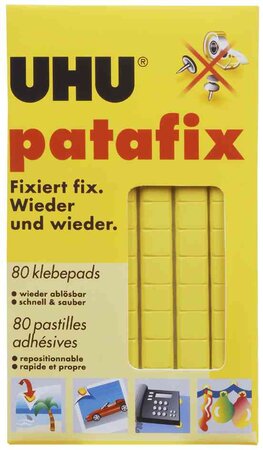 Pâtes adhésives patafix repositionnable pochettes de 80 jaune uhu - La Poste