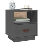 vidaXL Table de chevet Gris 40x34x45 cm Bois de pin massif