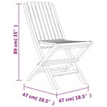 vidaXL Chaises de jardin pliantes lot de 4 47x47x89cm bois massif teck