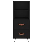 vidaXL Buffet haut Noir 34 5x34x180 cm Bois d'ingénierie