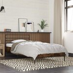 vidaXL Cadre de lit chêne fumé 100x200 cm bois d'ingénierie et métal