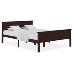 vidaXL Cadre de lit Marron foncé Bois de pin massif 140x200 cm