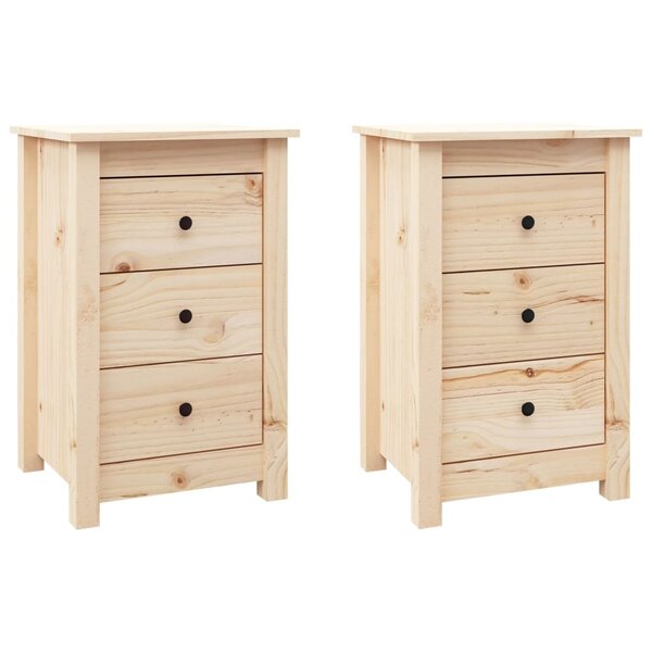 vidaXL Tables de chevet 2 Pièces 40x35x61 5 cm Bois de pin massif