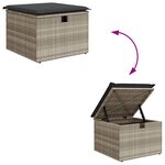 vidaXL Salon de jardin 8 Pièces avec coussins gris clair résine tressée