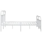 vidaXL Cadre de lit métal avec tête de lit/pied de lit blanc 193x203cm