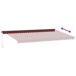 vidaXL Auvent manuel rétractable avec LED bordeaux 600x350 cm
