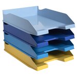 Set de 4 corbeilles-à-courrier Combo Midi Bee Blue - Couleurs assorties EXACOMPTA