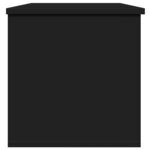 vidaXL Boîte de rangement noir 102x35x35 cm bois d'ingénierie