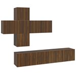 vidaXL Ensemble de meubles TV 7 Pièces Chêne marron Bois d'ingénierie