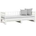 vidaXL Lit coulissant Blanc 2x(80x200) cm Bois de pin massif