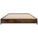 vidaXL Cadre de lit chêne fumé 100x200 cm bois d'ingénierie et métal