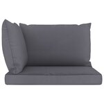 vidaXL Canapé palette de jardin 2 places et coussins anthracite Pinède