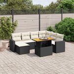 vidaXL Salon de jardin 8 Pièces avec coussins noir résine tressée