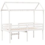 vidaXL Lit haut avec toit blanc 90x200 cm bois de pin massif