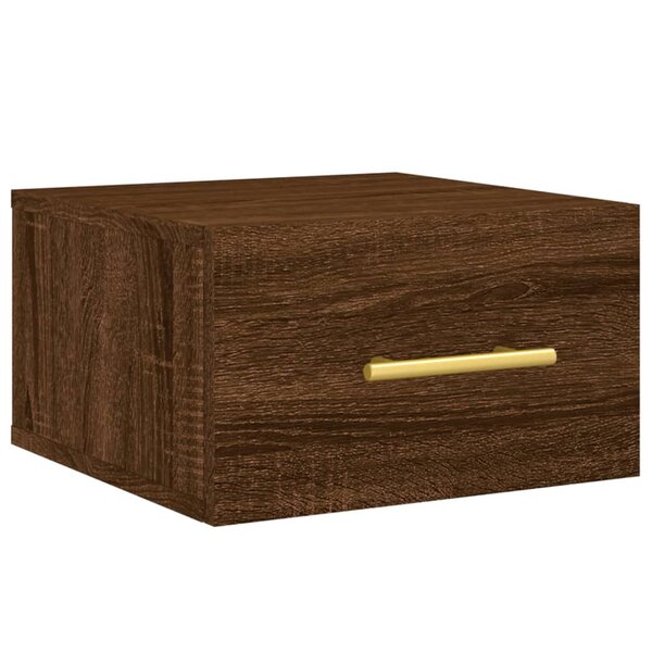 vidaXL Table de chevet murale chêne marron 35x35x20 cm