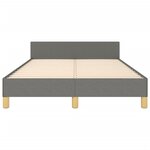 vidaXL Cadre de lit avec tête de lit gris foncé 120x190 cm tissu