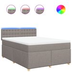 vidaXL Sommier à lattes de lit avec matelas Taupe 160x200 cm Tissu