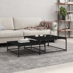 vidaXL Tables basses gigognes 2 Pièces noir bois d'ingénierie